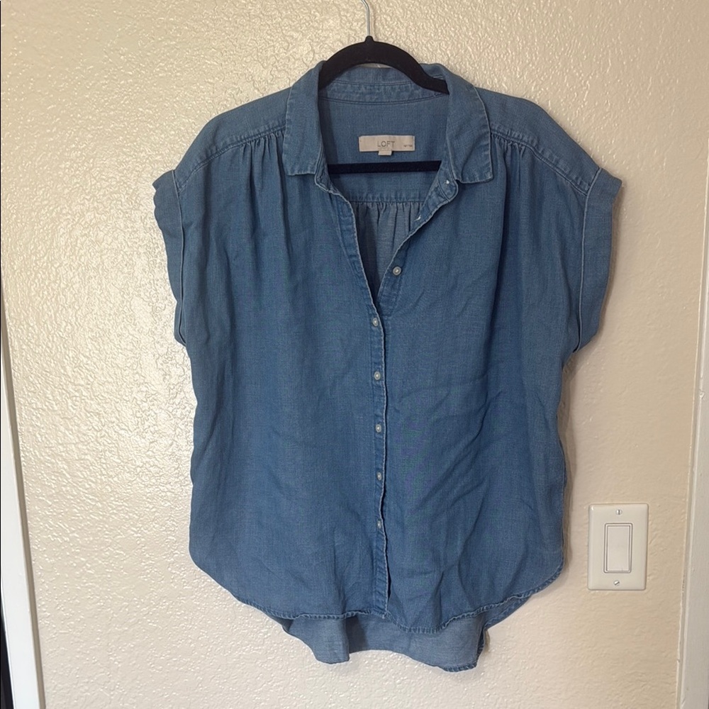 The Loft Blue Denim Button-Up Shirt